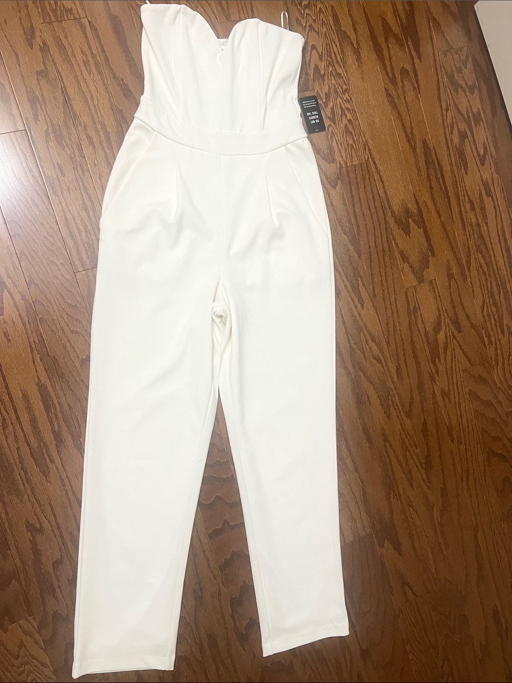 Express Strapless Ecru Jumpsuit, size 0, NWT